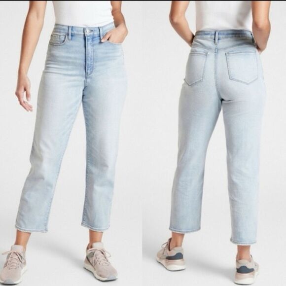 Athleta Women's Sculptek Straight Leg Ankle Jean Light Wash Size 14 - Picture 1 of 9